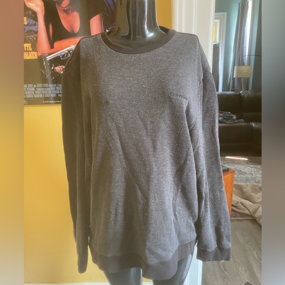 Calvin Klein Black Crewneck Sweater Lightweight Knit